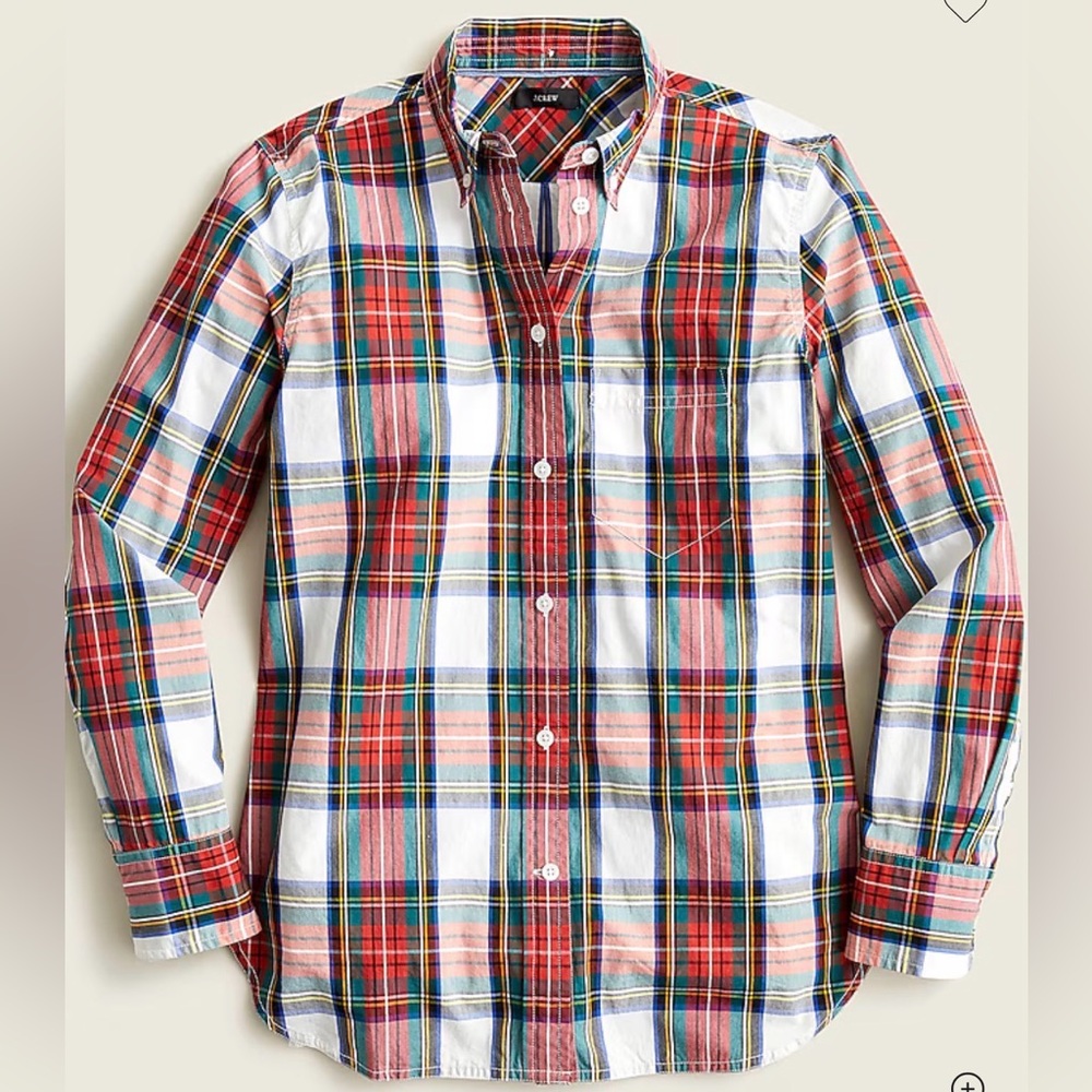 Jcrew women’s holiday tartan shirt size 10